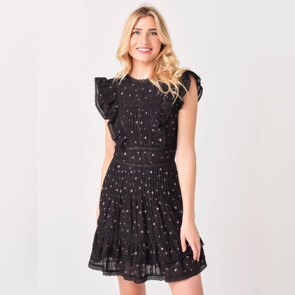 SAYLOR Prarie Mini Dress in Black - Picture 3 of 15